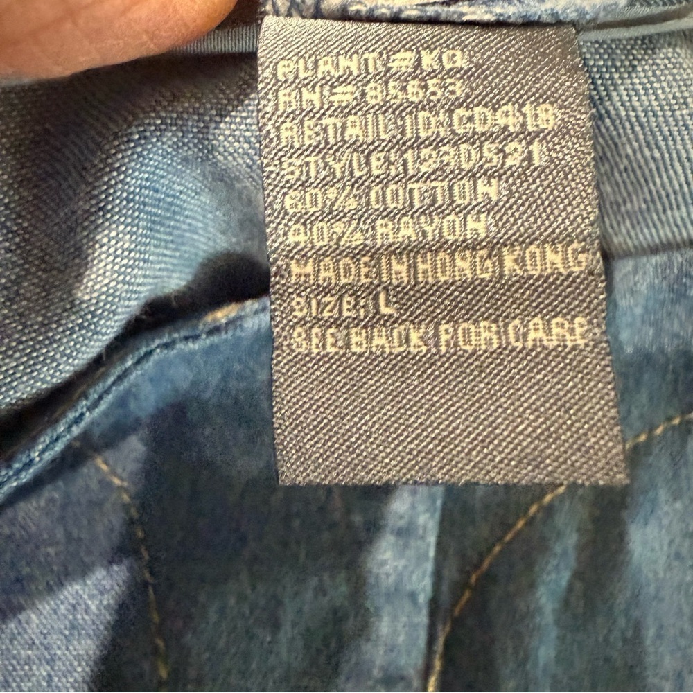 Vintage Koret Denim Shirt Embroidery Art to Wear Embellished Beads Size Large - Picture 14 of 15